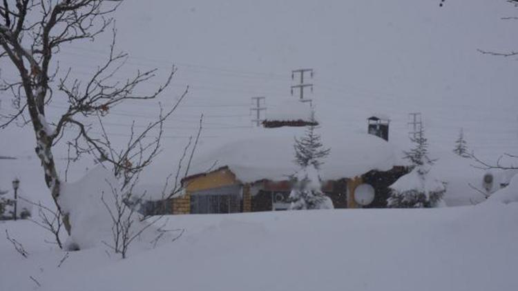 Bitliste evler ve araçlar kar altında