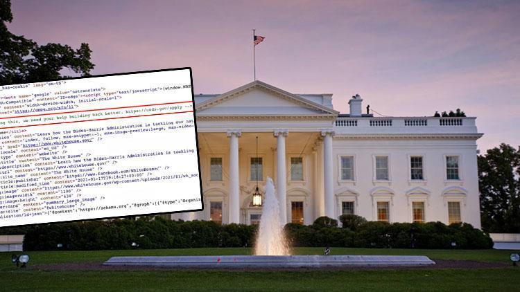 Joe Biden’ın göreve başlamasının ardından Beyaz Sarayın internet sitesinde gizli mesaj