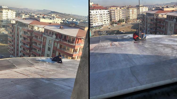 Buz tutan çatıda temizlik yaparken düştü, mahsur kaldığı yerden itfaiye kurtardı
