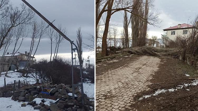 Tokatta şiddetli rüzgar; ağaçlar devrildi, elektrik kabloları koptu