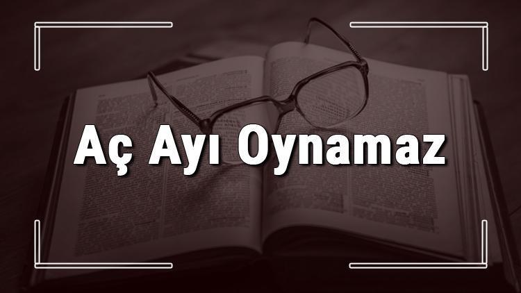 Aç Ayı Oynamaz atasözünün anlamı ve örnek cümle içinde kullanımı (TDK)