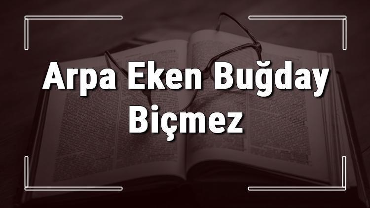 Arpa Eken Buğday Biçmez atasözünün anlamı ve örnek cümle içinde kullanımı (TDK)