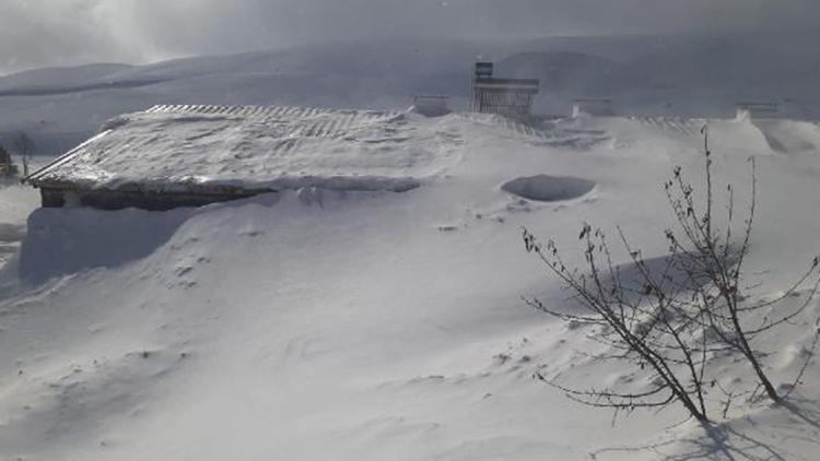 Sivasta kar köydeki evlerin boyuna ulaştı