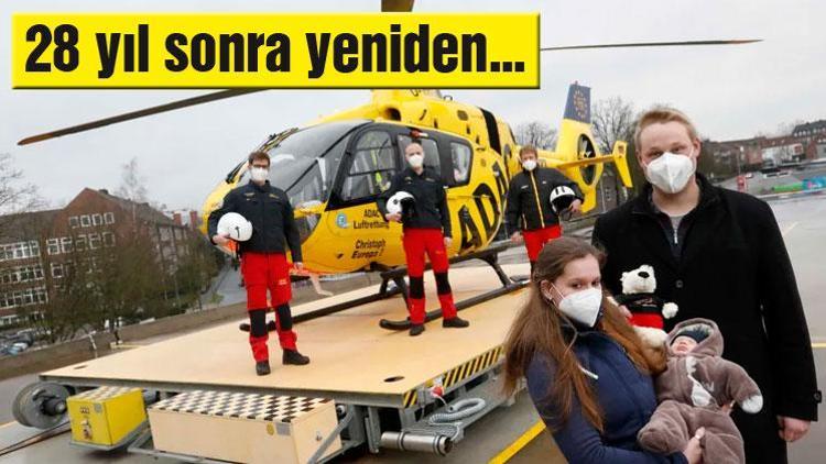 Helikopterde doğum yaptı