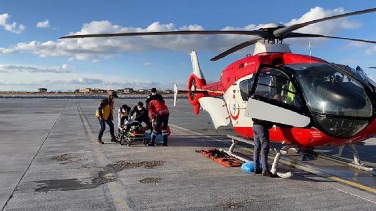 Ambulans helikopterle hayata döndürenlere teşekkür