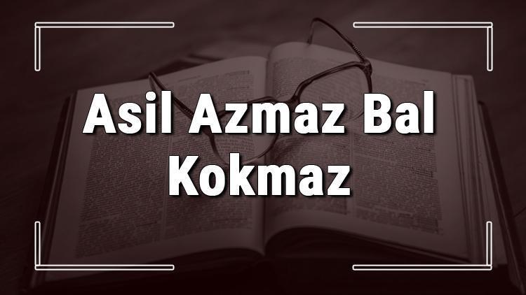 Asil Azmaz Bal Kokmaz atasözünün anlamı ve örnek cümle içinde kullanımı (TDK)