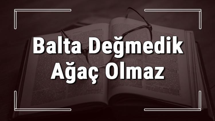 Balta Değmedik Ağaç Olmaz atasözünün anlamı ve örnek cümle içinde kullanımı (TDK)