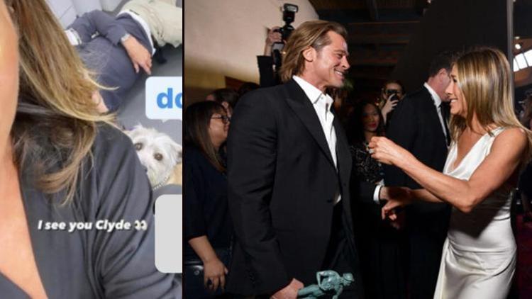 Jennifer Aniston ve Brad Pittin hayranlarının soluğu kesildi: O arkadaki adam Brad mi