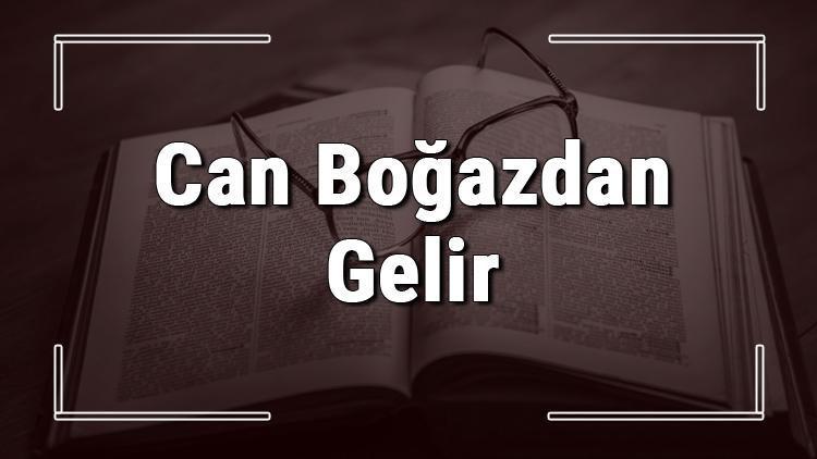 Can Boğazdan Gelir atasözünün anlamı ve örnek cümle içinde kullanımı (TDK)