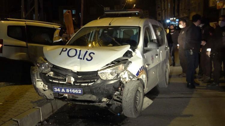 Arnavutköyde polis aracı kaza yaptı Yaralılar var...