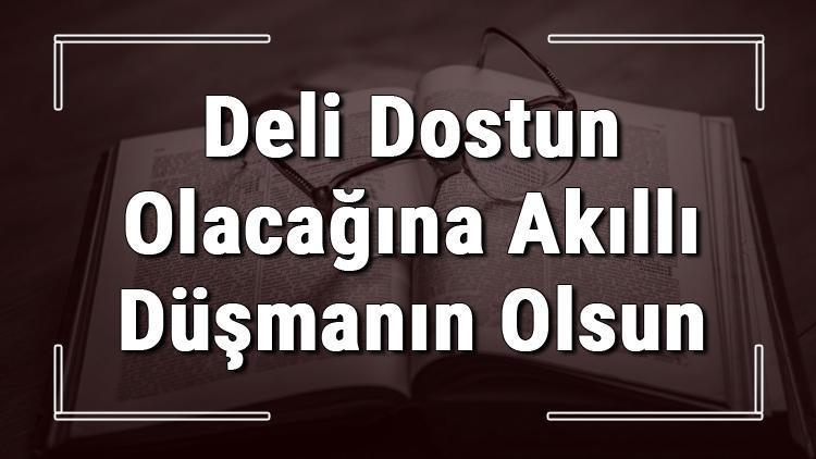 Deli Dostun Olacağına Akıllı Düşmanın Olsun atasözünün anlamı ve örnek cümle içinde kullanımı (TDK)