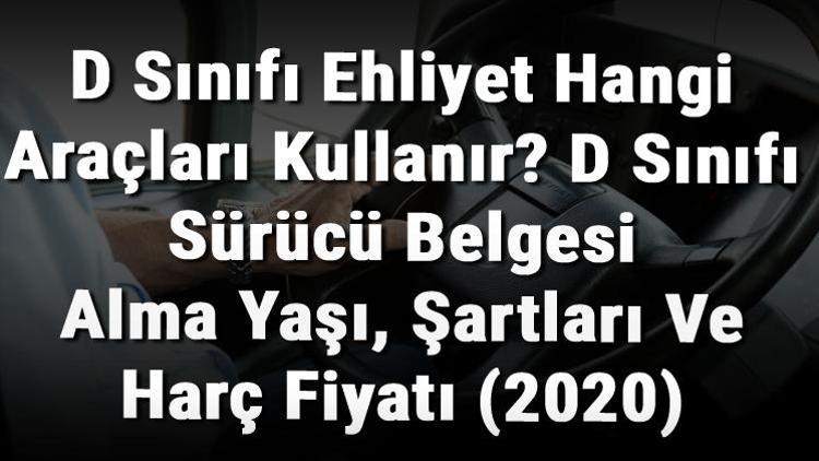 D Sınıfı Ehliyet Hangi Araçları Kullanır D Sınıfı Sürücü Belgesi Alma Yaşı, Şartları Ve Harç Fiyatı (2020)