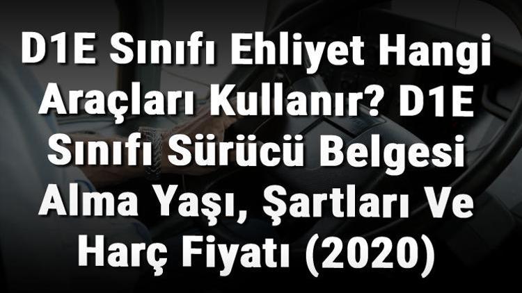 D1E Sınıfı Ehliyet Hangi Araçları Kullanır D1E Sınıfı Sürücü Belgesi Alma Yaşı, Şartları Ve Harç Fiyatı (2020)