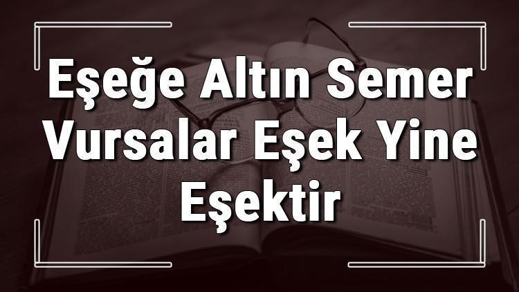 Eşeğe Altın Semer Vursalar Eşek Yine Eşektir atasözünün anlamı ve örnek cümle içinde kullanımı (TDK)