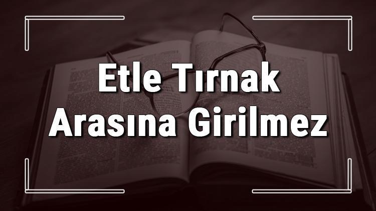 Etle Tırnak Arasına Girilmez atasözünün anlamı ve örnek cümle içinde kullanımı (TDK)