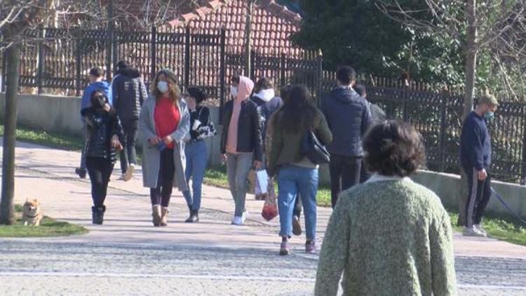 Maçka Parkında güneşli hava yoğunluğu