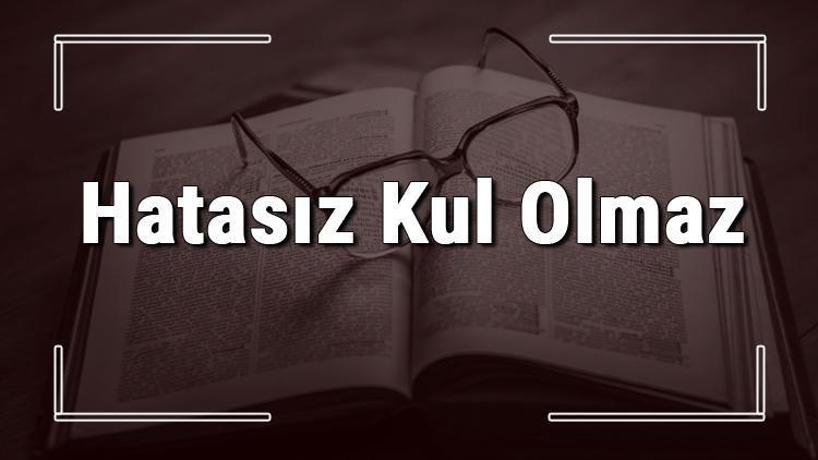 Hatasız Kul Olmaz atasözünün anlamı ve örnek cümle içinde kullanımı (TDK)