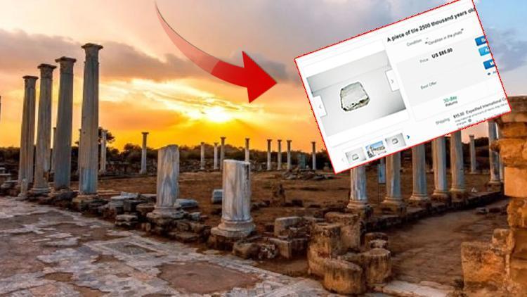 KKTCdeki Salamis harabelerine ait mermerler Rum Kesiminde online üzerinden satışa çıkarıldı