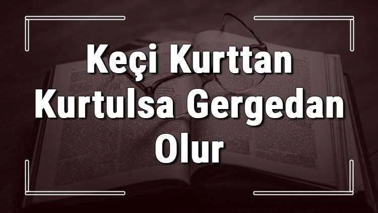 Keçi Kurttan Kurtulsa Gergedan Olur atasözünün anlamı ve örnek cümle içinde kullanımı (TDK)