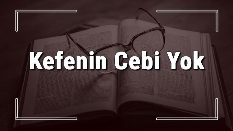 Kefenin Cebi Yok atasözünün anlamı ve örnek cümle içinde kullanımı (TDK)