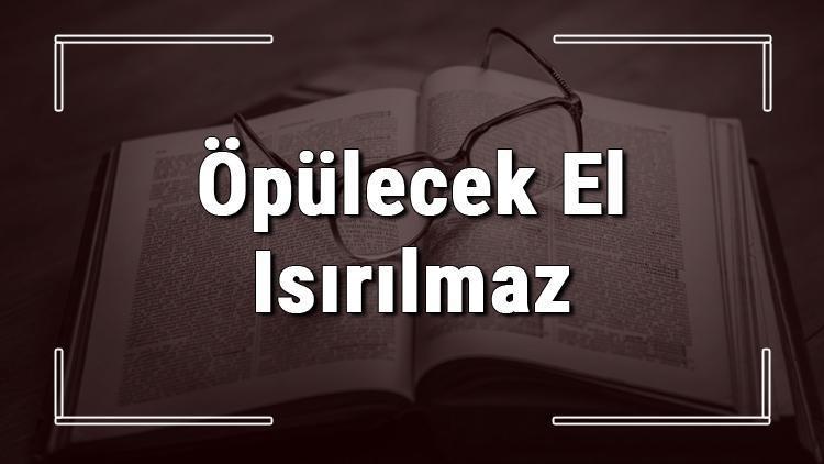 Öpülecek El Isırılmaz atasözünün anlamı ve örnek cümle içinde kullanımı (TDK)