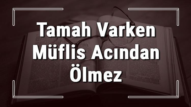 Tamah Varken Müflis Acından Ölmez atasözünün anlamı ve örnek cümle içinde kullanımı (TDK)