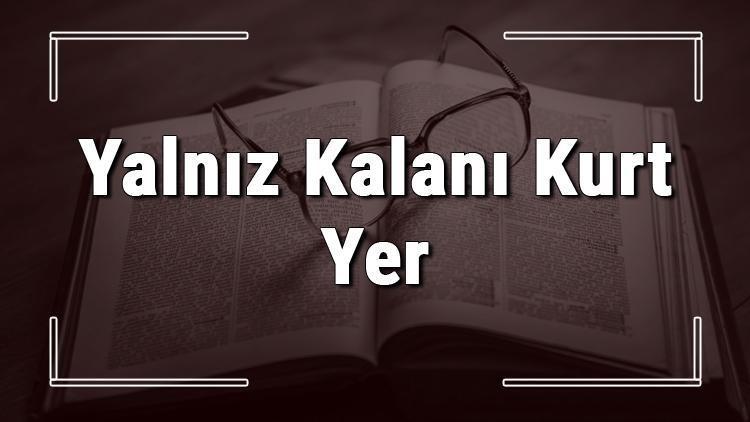 Yalnız Kalanı Kurt Yer atasözünün anlamı ve örnek cümle içinde kullanımı (TDK)