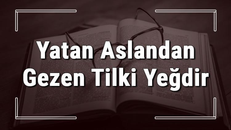 Yatan Aslandan Gezen Tilki Yeğdir atasözünün anlamı ve örnek cümle içinde kullanımı (TDK)