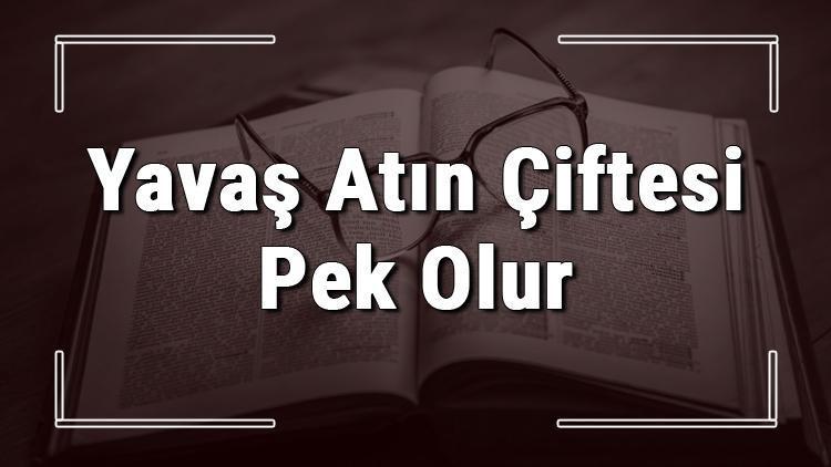 Yavaş Atın Çiftesi Pek Olur atasözünün anlamı ve örnek cümle içinde kullanımı (TDK)