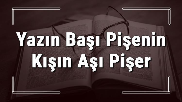 Yazın Başı Pişenin Kışın Aşı Pişer atasözünün anlamı ve örnek cümle içinde kullanımı (TDK)