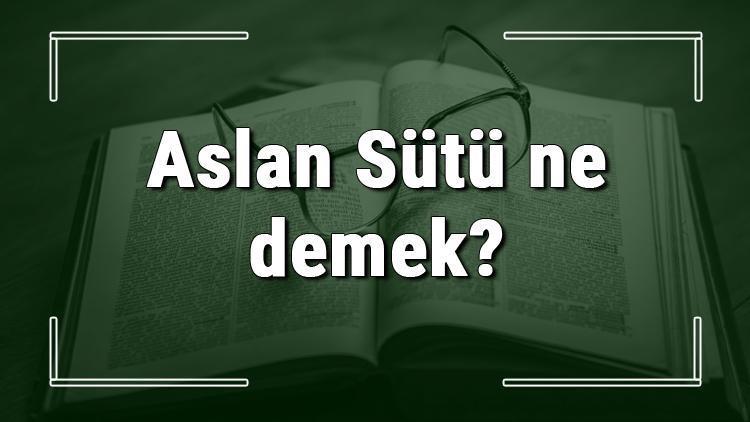 Aslan Sütü ne demek Aslan Sütü deyiminin anlamı ve cümle içinde örnek kullanımı (TDK)