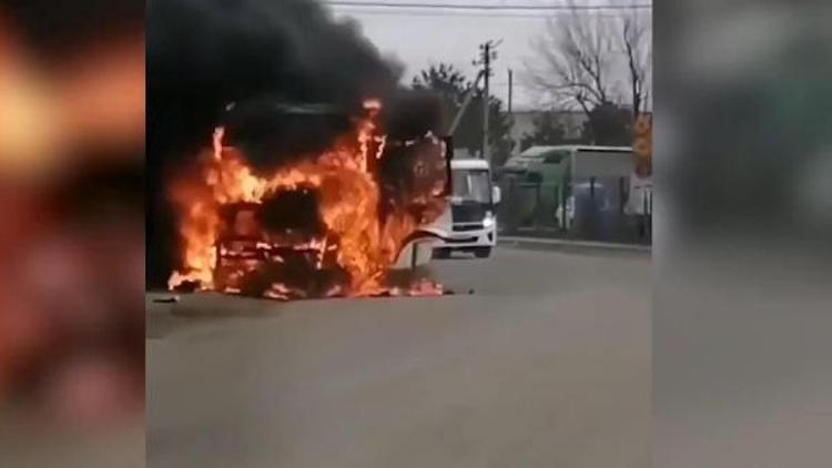 Rusya’da yolcu otobüsünde yangın