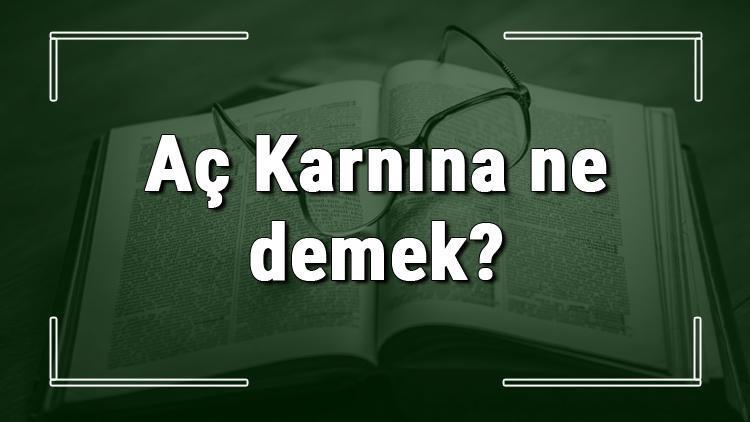 Aç Karnına ne demek Aç Karnına deyiminin anlamı ve cümle içinde örnek kullanımı (TDK)