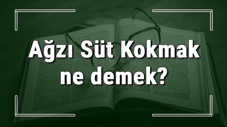 Ağzı Süt Kokmak ne demek Ağzı Süt Kokmak deyiminin anlamı ve cümle içinde örnek kullanımı (TDK)