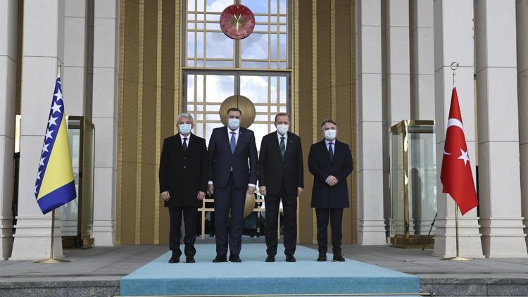 Cumhurbaşkanı Erdoğan, Bosna Hersek Devlet Başkanlığı Konseyi Başkanı Dodiki resmi törenle karşıladı