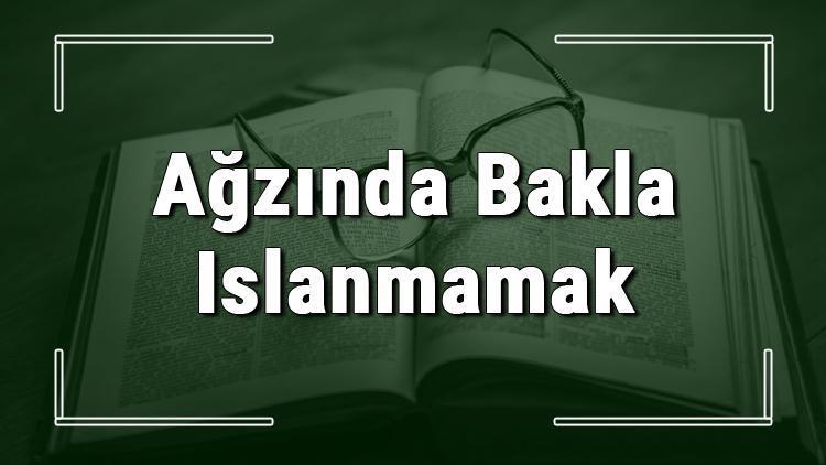 Ağzında Bakla Islanmamak deyiminin anlamı ve cümle içinde örnek kullanımı (TDK)