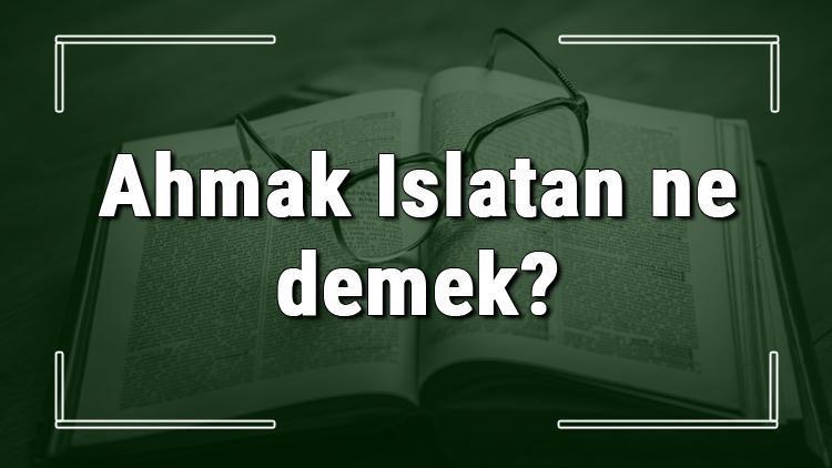 Ahmak Islatan ne demek Ahmak Islatan deyiminin anlamı ve cümle içinde örnek kullanımı (TDK)