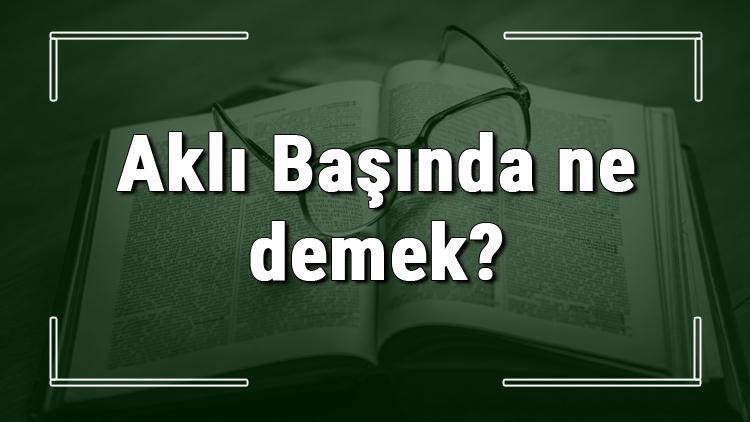 Aklı Başında ne demek Aklı Başında deyiminin anlamı ve cümle içinde örnek kullanımı (TDK)