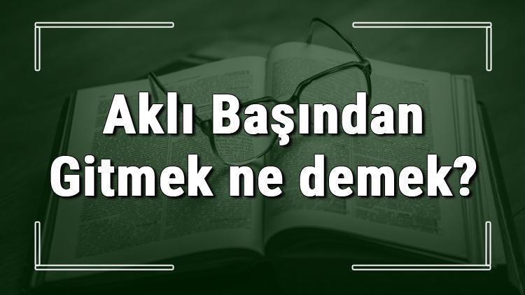 Aklı Başından Gitmek ne demek Aklı Başından Gitmek deyiminin anlamı ve cümle içinde örnek kullanımı (TDK)