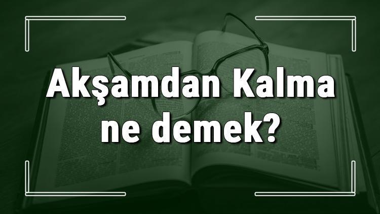 Akşamdan Kalma ne demek Akşamdan Kalma deyiminin anlamı ve cümle içinde örnek kullanımı (TDK)