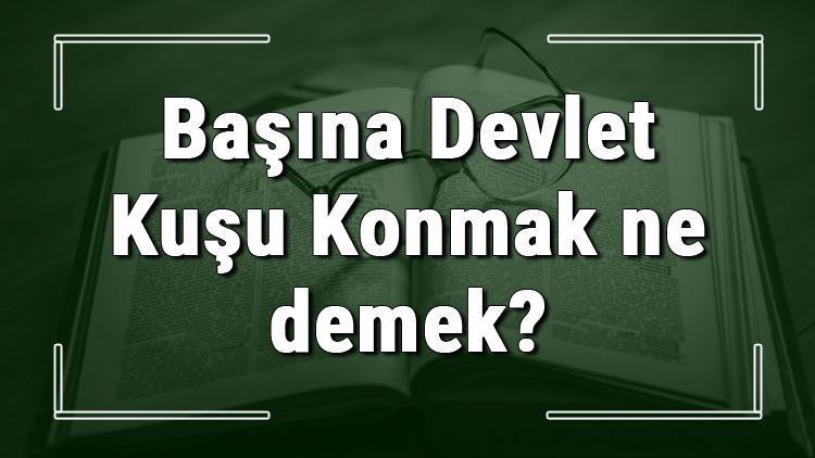 Başına Devlet Kuşu Konmak ne demek Başına Devlet Kuşu Konmak deyiminin anlamı ve örnek cümle içinde kullanımı (TDK)