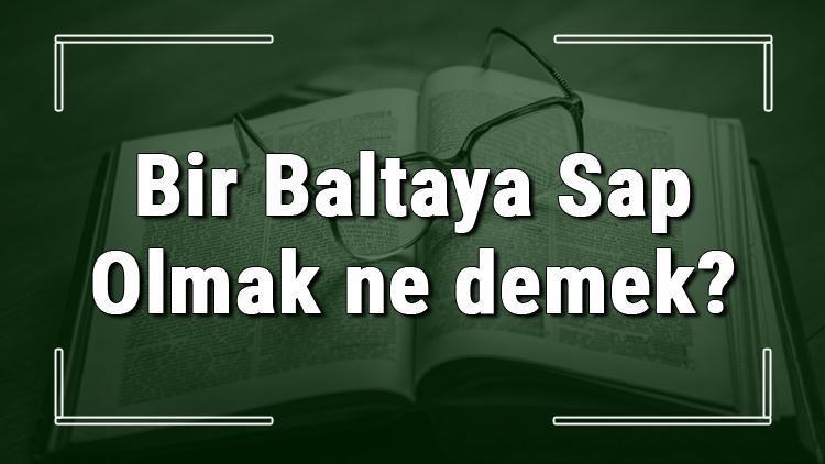 Bir Baltaya Sap Olmak ne demek Bir Baltaya Sap Olmak deyiminin anlamı ve örnek cümle içinde kullanımı (TDK)