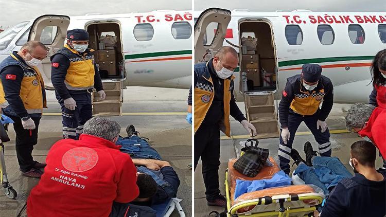 Kayserili genç, karaciğer nakli için ambulans uçakla Antalyaya sevk edildi