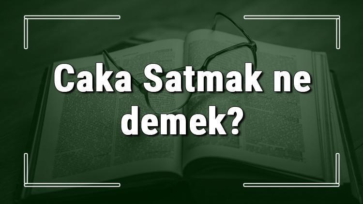 Caka Satmak ne demek Caka Satmak deyiminin anlamı ve örnek cümle içinde kullanımı (TDK)