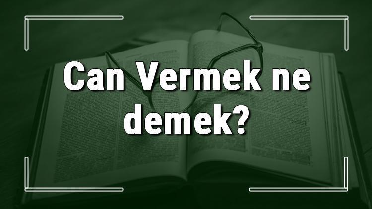 Can Vermek ne demek Can Vermek deyiminin anlamı ve örnek cümle içinde kullanımı (TDK)