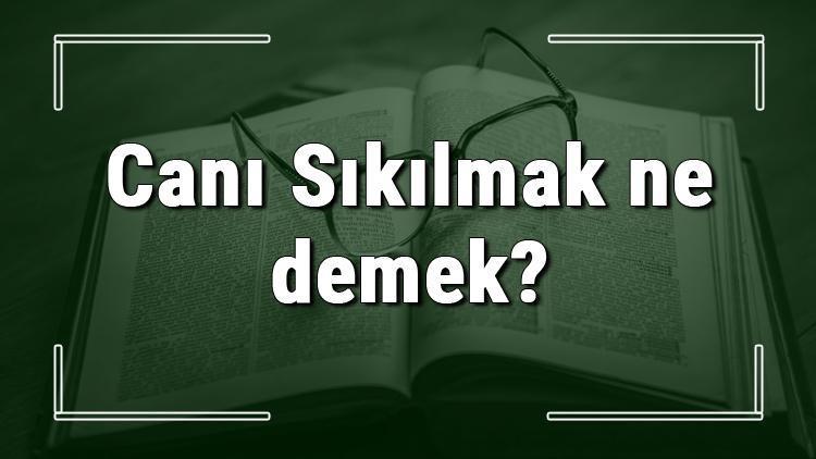 Canı Sıkılmak ne demek Canı Sıkılmak deyiminin anlamı ve örnek cümle içinde kullanımı (TDK)