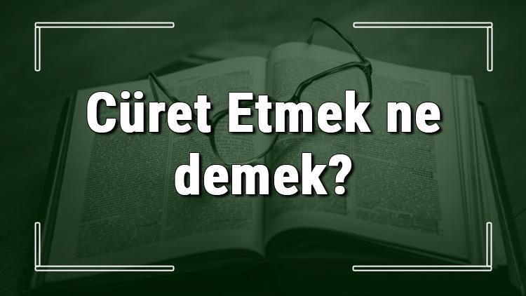 Cüret Etmek ne demek Cüret Etmek deyiminin anlamı ve örnek cümle içinde kullanımı (TDK)