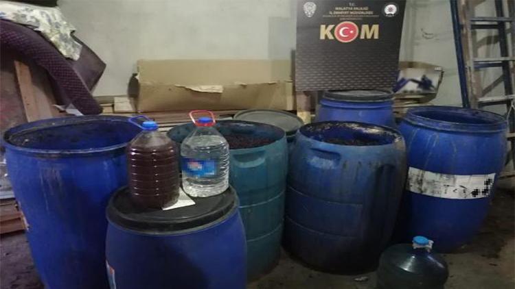 Malatyada bin 234 litre sahte içki ele geçirildi