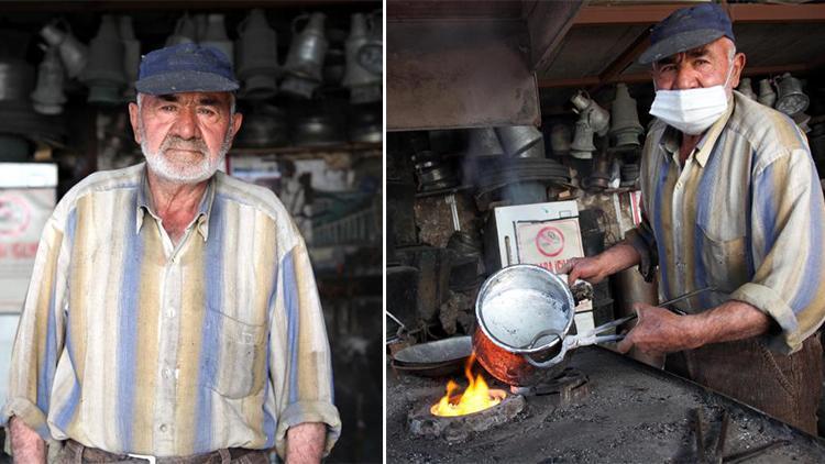 Kayseride kalaycı ustası, baba mesleğini yaşatmaya çalışıyor