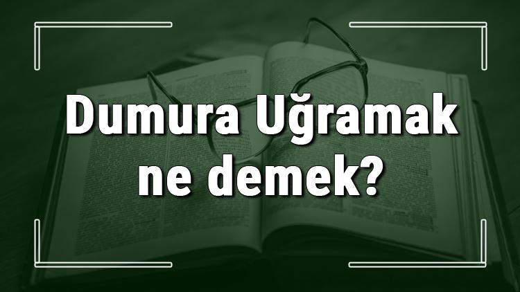 Dumura Uğramak ne demek Dumura Uğramak deyiminin anlamı ve örnek cümle içinde kullanımı (TDK)